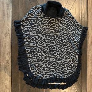 Animal Print Ruffle Poncho